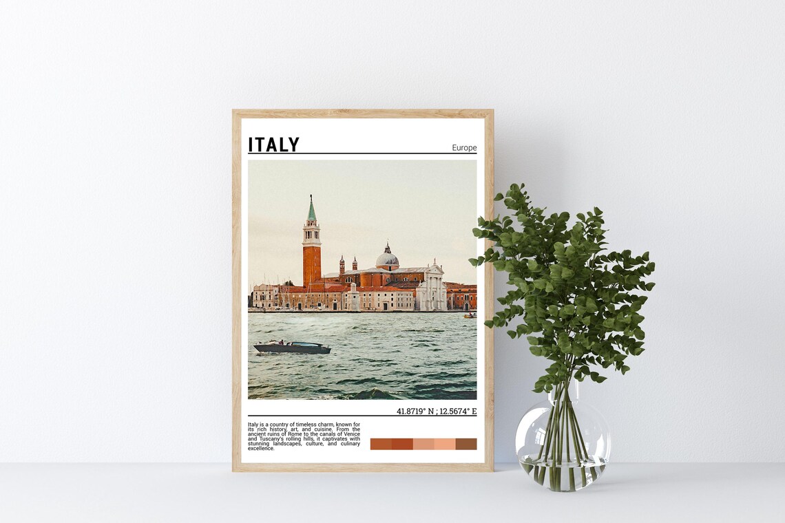 Italy Venice Lagoon Church Bell Tower Waterfront Photo Poster - Image 4