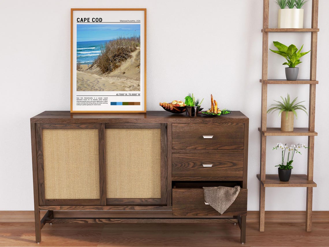 Cape Cod Massachusetts Sandy Dune Beach Grass Coastal Scene Poster - Image 6