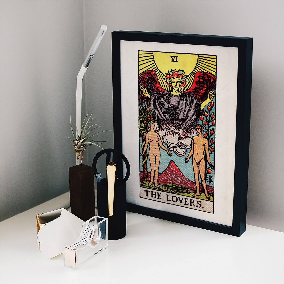 The Lovers Tarot Card VI Rider Waite Smith Vintage Tarot Poster - Image 4