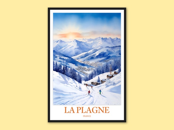 La Plagne Ski Resort Poster France Travel Wall Art