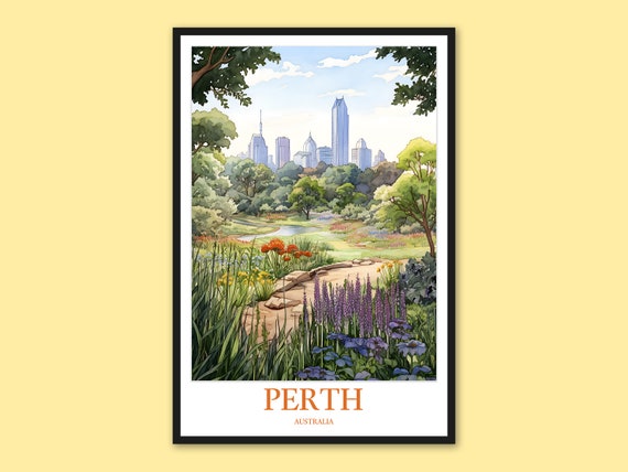 Perth Travel Print Kings Park Garden Australia Wall Art