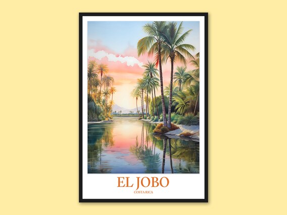 El Jobo Costa Rica Palm River Soft Pastel Dawn Reflection Poster