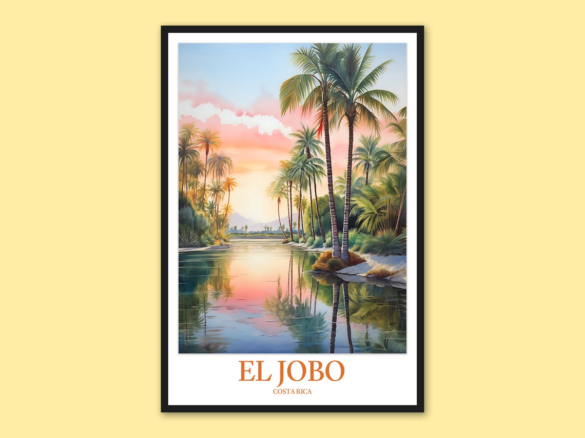 El Jobo Costa Rica Palm River Soft Pastel Dawn Reflection Poster