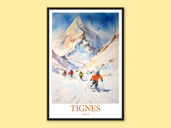 Tignes Travel Print Skiing Wall Art France
