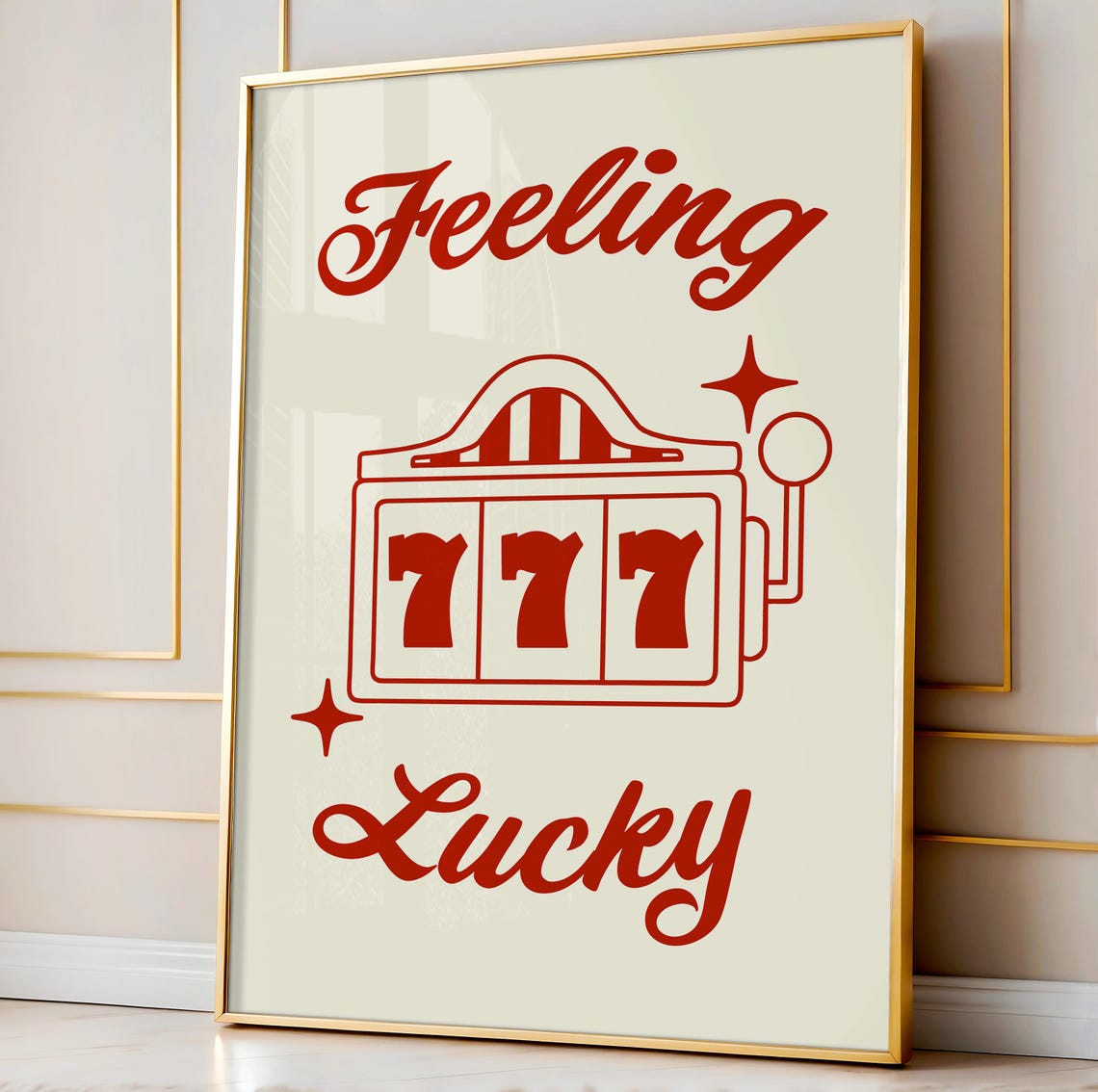 Red Lucky You 777 Lighter Doodle Poster for Retro Aesthetic Decor - Image 3