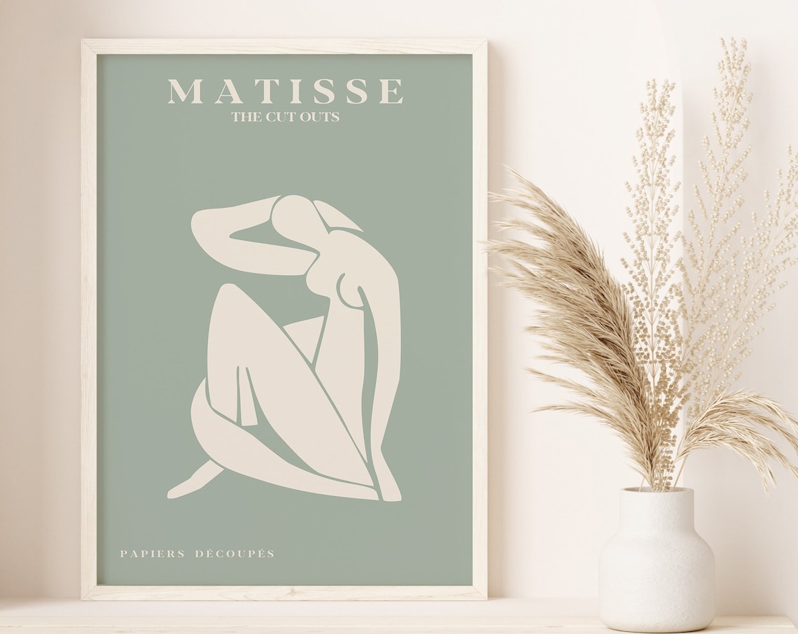 Matisse The Cut Outs Papiers Decoupes Sage Green Figure Poster