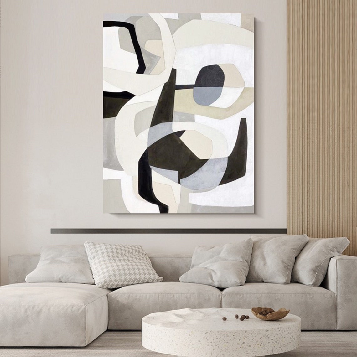 Sweeping Black Brushstrokes on White Minimal Abstract Poster - Image 2