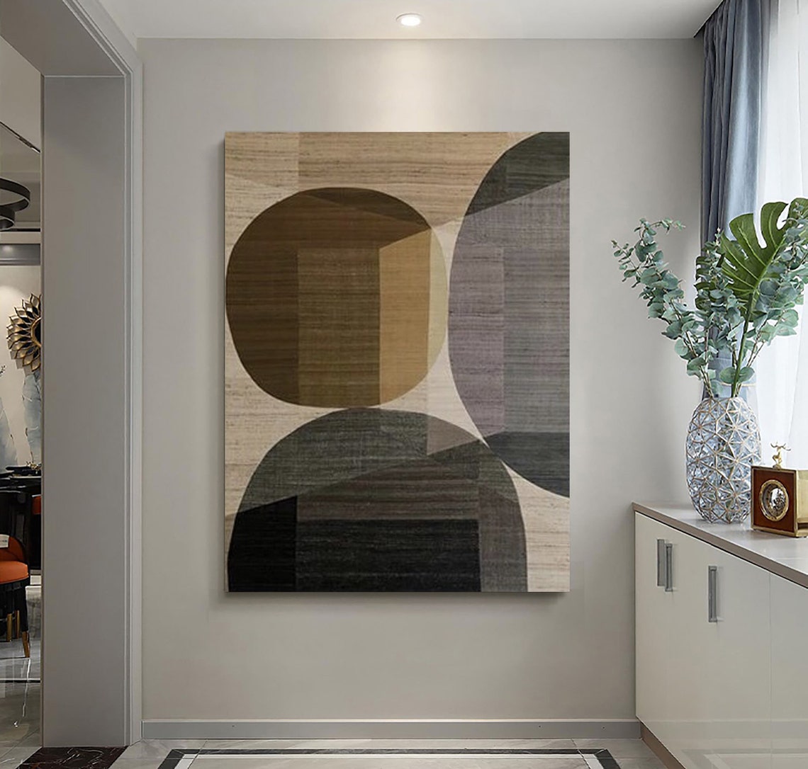 Neutral Beige Abstract Painting Wabi Sabi Wall Art Black Beige Abstract Textured Painting Beige Wall Art Modern Painting Neutral Painting - Image 4