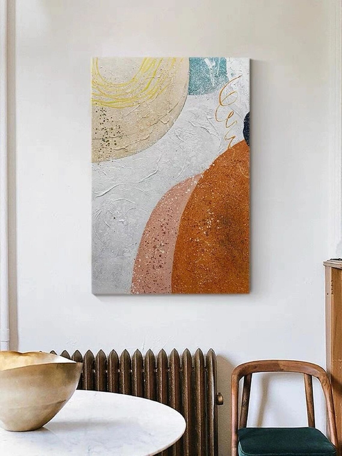 Original Abstract Painting Minimalist Abstract Painting White Textured Painting White Painting Brown Painting Large Wall Art Painting - Image 5