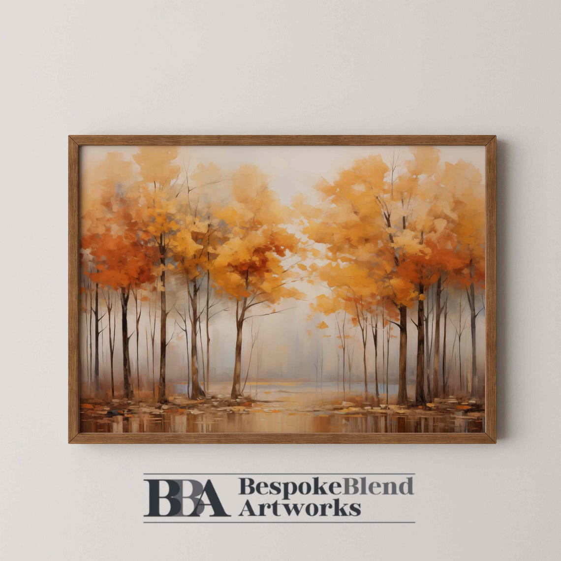 Autumn Tree Wall Art Golden Forest Oil Painting For Cozy Fall Decor Rustic Entryways Or Seasonal Natureinspired Homes