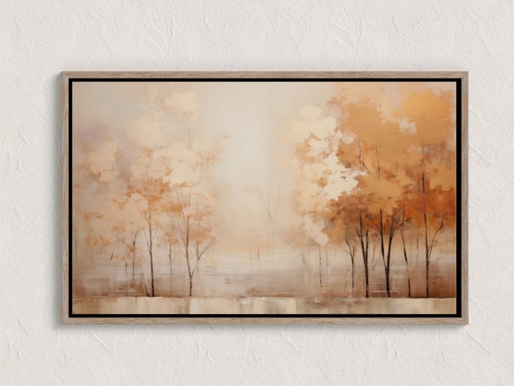 Autumn Landscape Print Fall Wall Art Vintage Style Oil Painting Country Farmhouse Scene