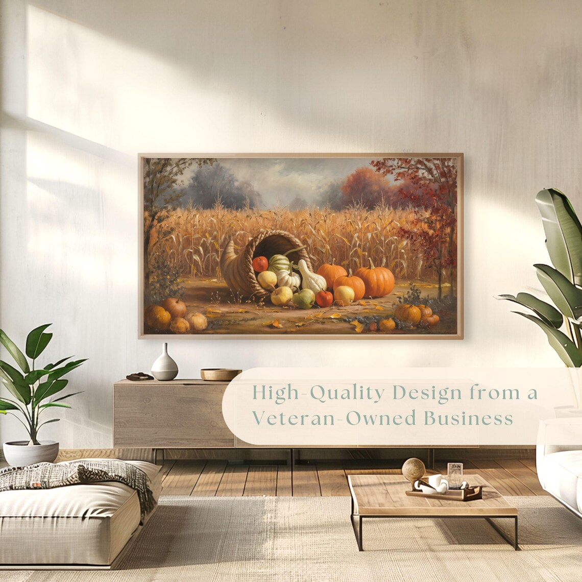 Cornucopia With Gourds, Apples, Pumpkins - Image 4