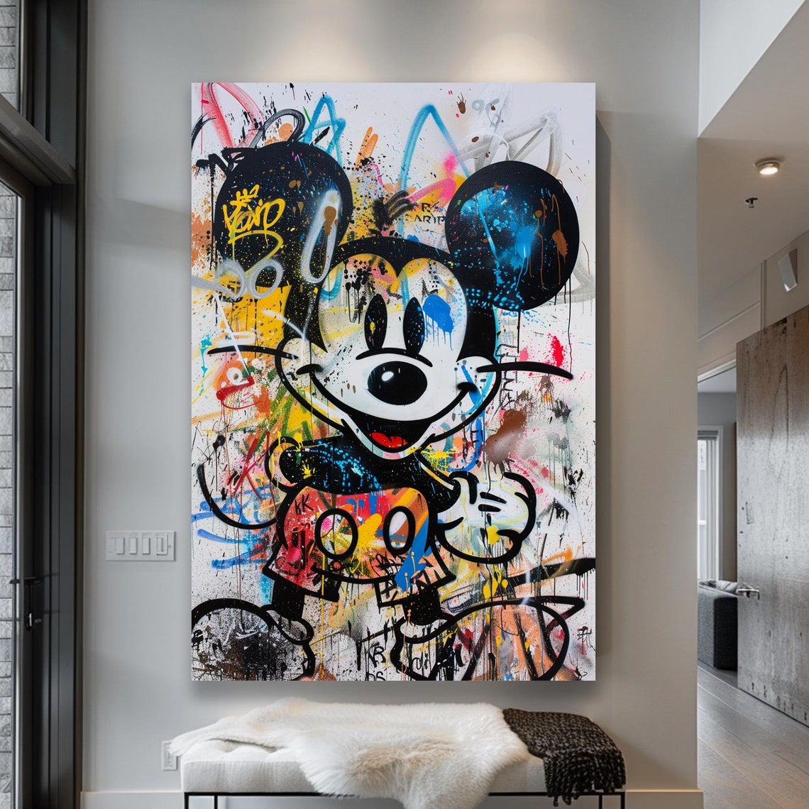 Wall Art Colorful Graffiti Wall Decor Framed Art Home Decor Modern Framed Art Urban Pop Art Style Vibrant And Bold