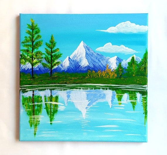 Snowy Mountain And Lake Scenery Nature Landscape Painting Painting On Housewarming Gift Wall Art Dcor Gift