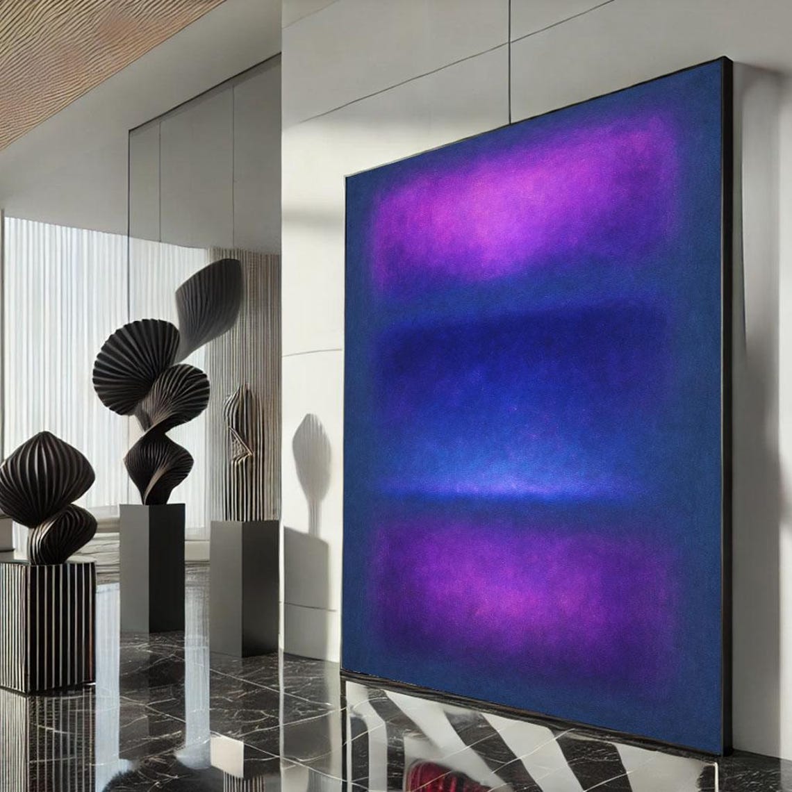 Rothko Style Purple Blue Color Field Abstract Modern Art Poster