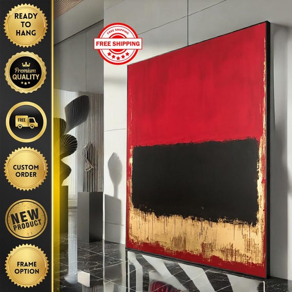 Mark Rothko Red And Black Canvas Iconic Color Field Painting Reproduction For Bold Modern Interiors