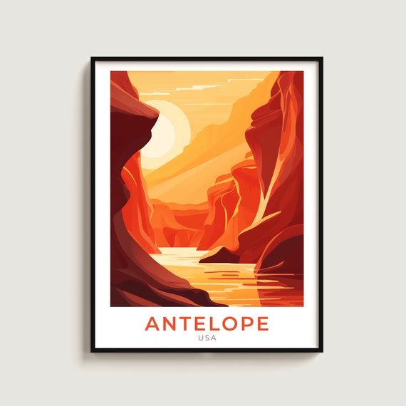 Antelope Travel Print Wall Art Gift Usa Poster Home Decor Lovers Hanging