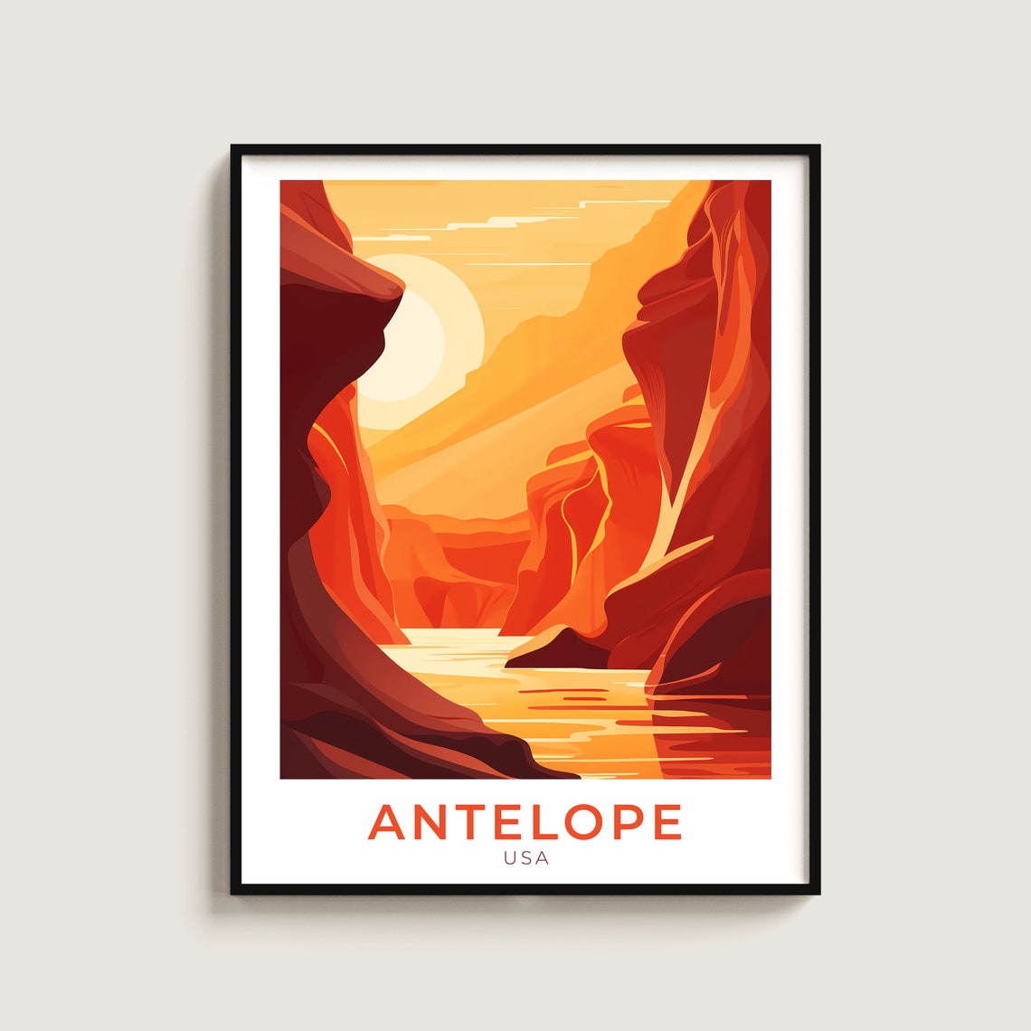 Antelope Travel Print Wall Art Gift Usa Poster Home Decor Lovers Hanging