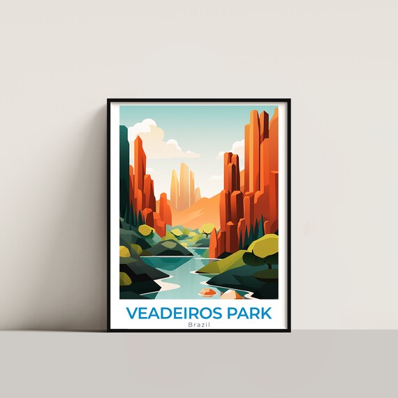 Veadeiros Park Travel Poster Wall Art Gift Brazil Print Home Decor Lovers Hanging