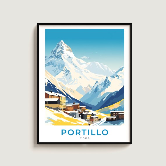 Portillo Travel Print Wall Art Gift Chile Poster Home Decor Lovers Hanging