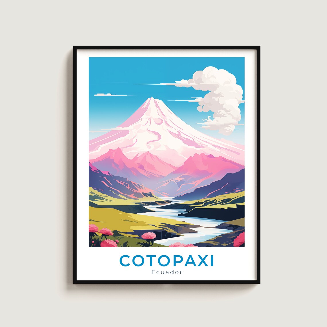 Cotopaxi Travel Print Wall Art Gift Ecuador Poster Home Decor Lovers Hanging