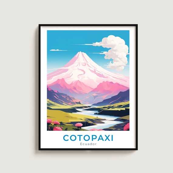 Cotopaxi Travel Print Wall Art Gift Ecuador Poster Home Decor Lovers Hanging