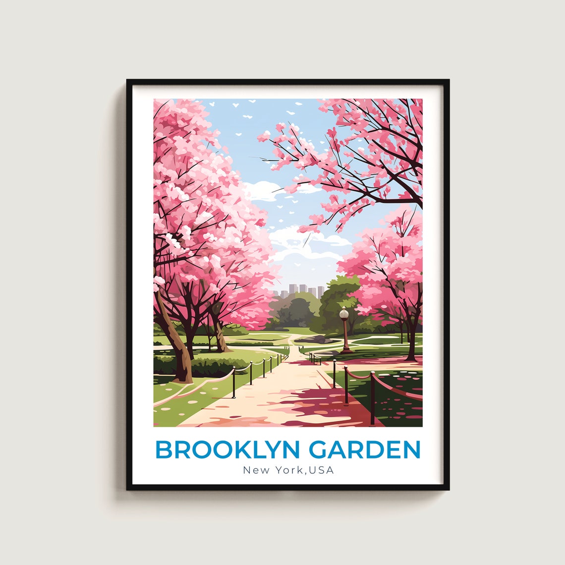 Brooklyn Garden New York Cherry Blossom Spring Park Path Poster
