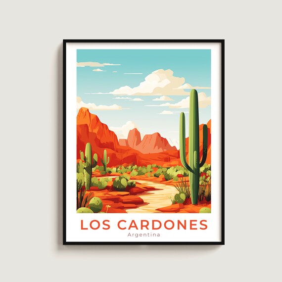 Los Cardones Travel Poster Wall Art Gift Argentina Print Home Decor Lovers Hanging