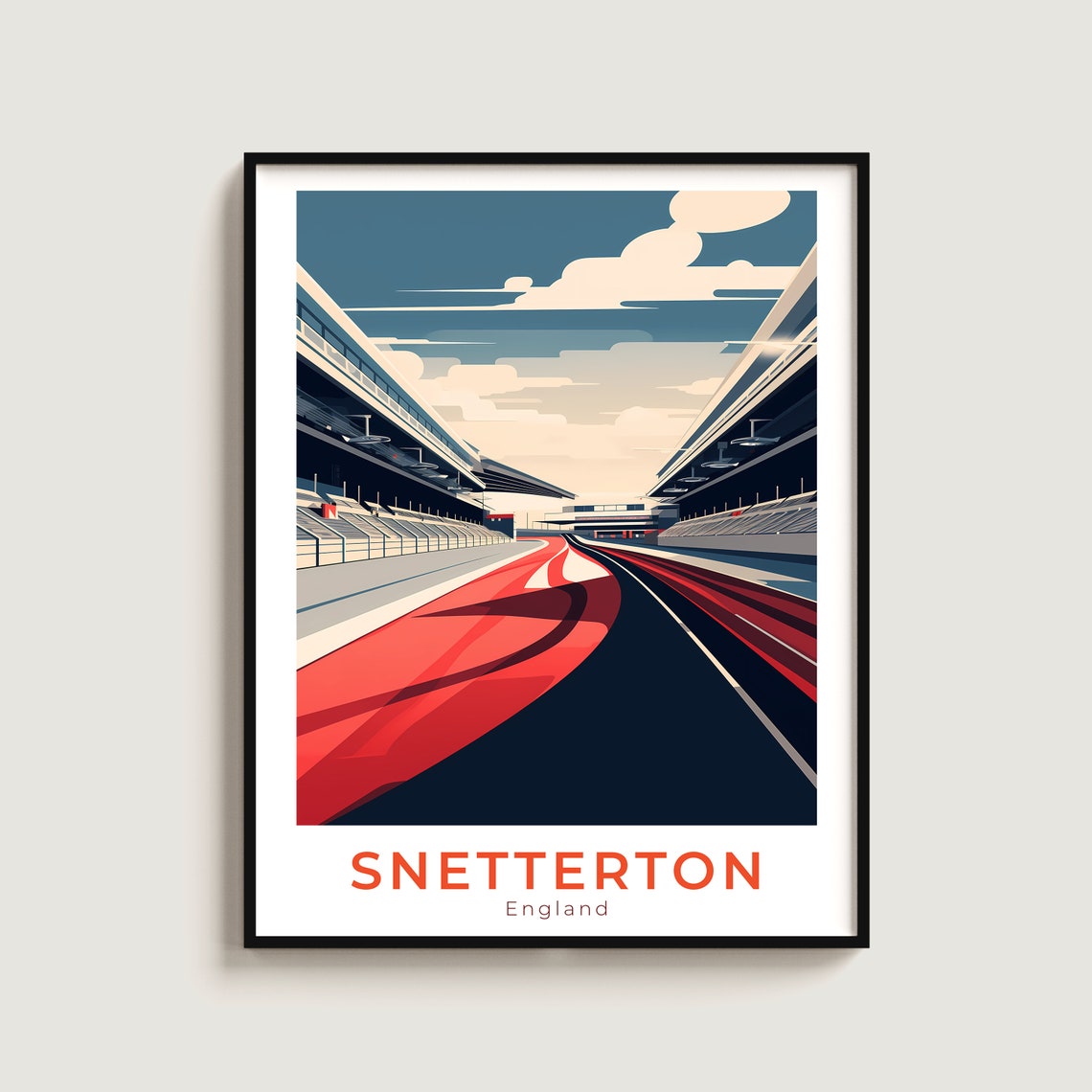 Snetterton England Motorsport Race Circuit Travel Art Poster