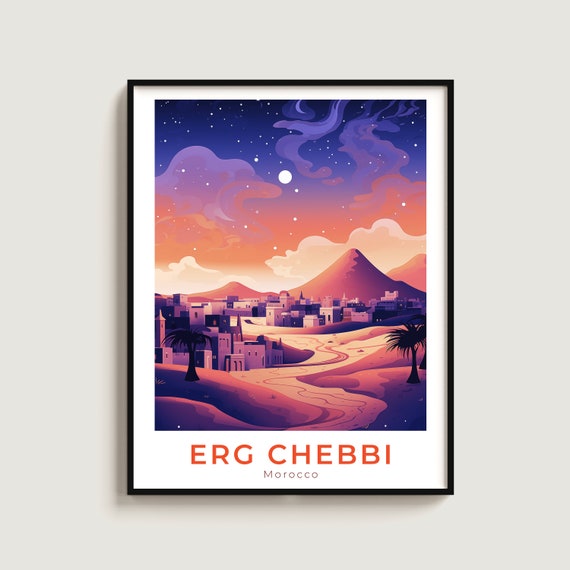 Erg Ghebbi Travel Print Wall Art Gift Morocco Poster Home Decor Lovers Hanging