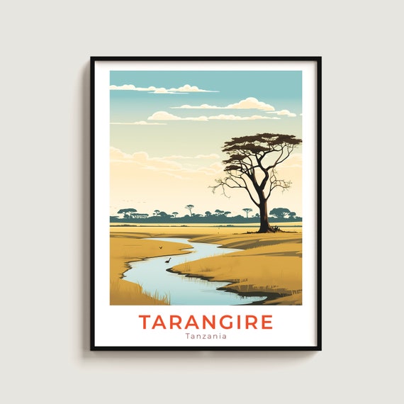 Tarangire Travel Print Wall Art Gift Tanzania Poster Home Decor Lovers Hanging