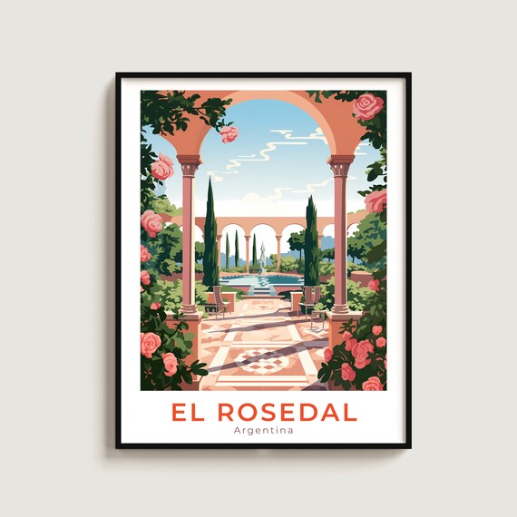 El Rosedal Travel Print Wall Art Gift Argentina Poster Home Decor Lovers Hanging
