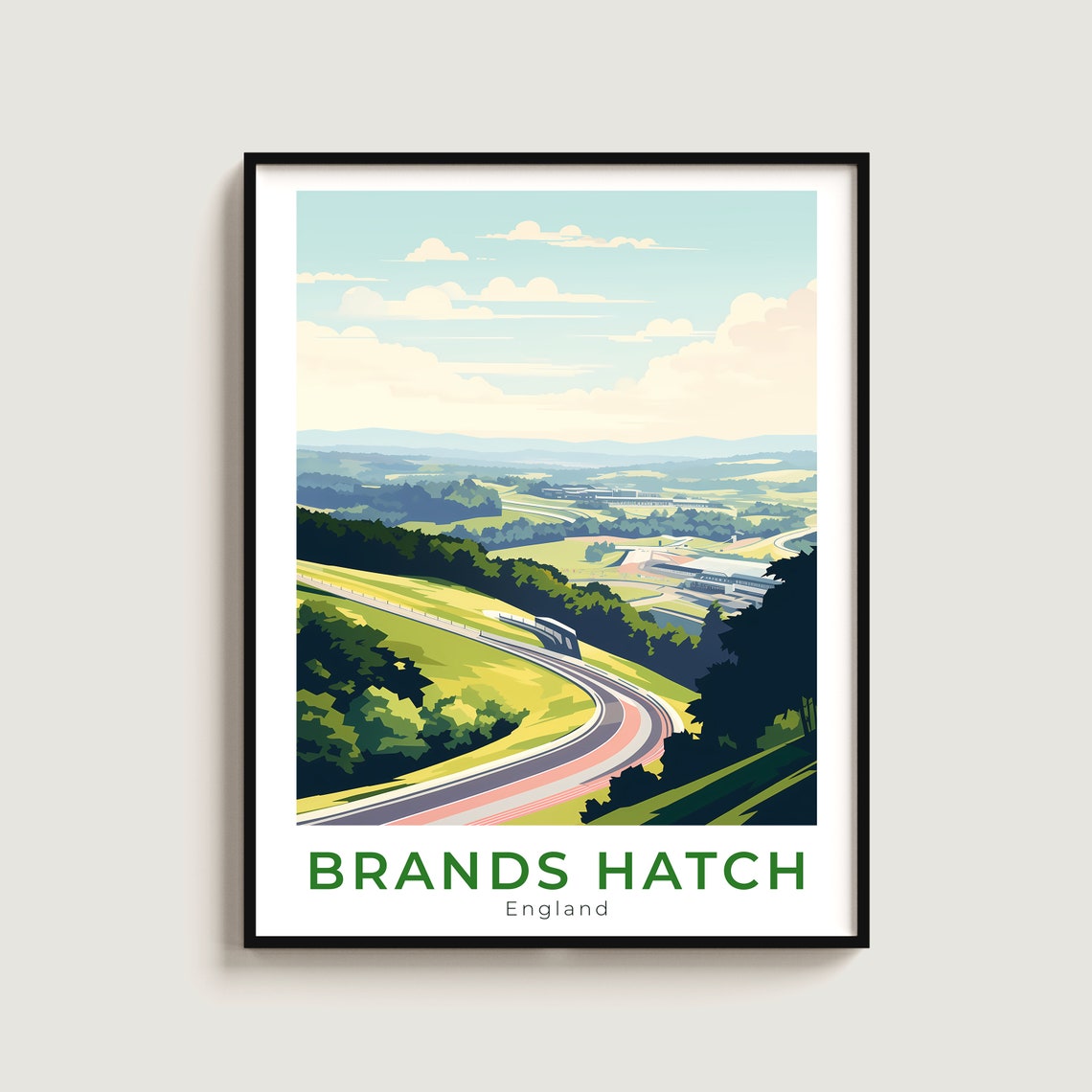 Brands Hatch England Grand Prix Racing Circuit Hillside Poster
