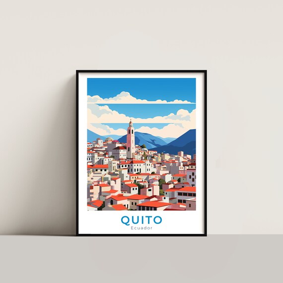 Quito Travel Poster Wall Art Gift Ecuador Print Home Decor Lovers Hanging
