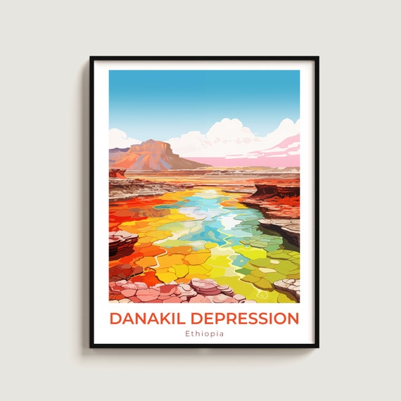 Danakil Depression Travel Print Wall Art Gift Ethiopia Poster Home Decor Lovers Hanging