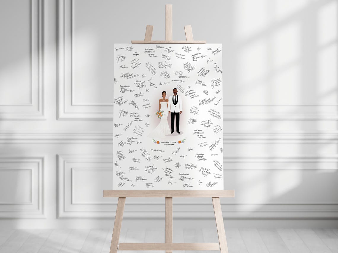 Wedding Guestbook Custom Portrait - Image 5
