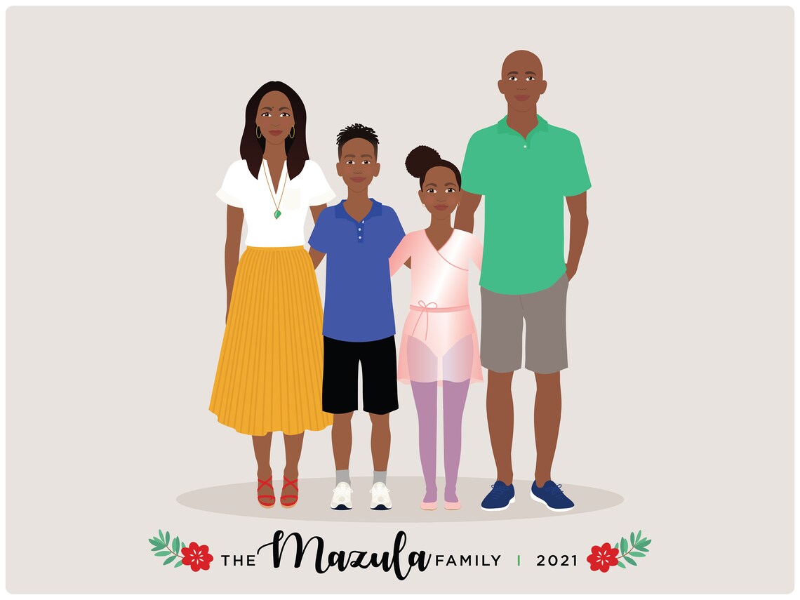 Custom Family Portrait, Personalized Mothers Day Gift - Image 3