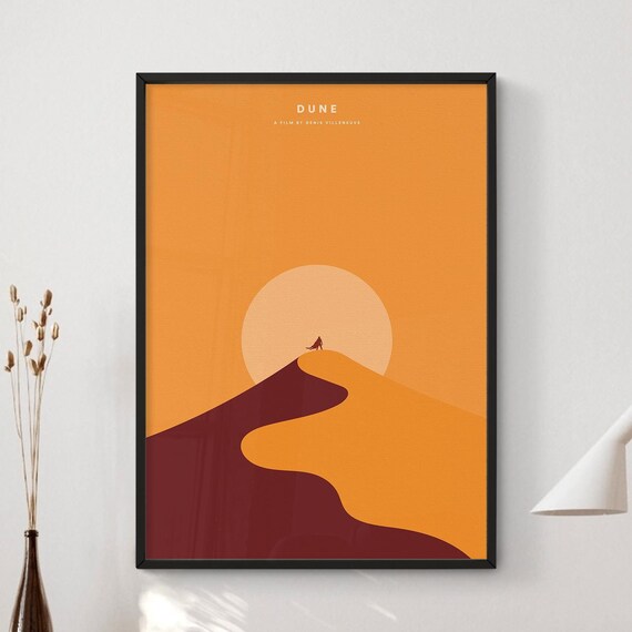Dune Denis Villeneuve Minimalist Desert Sun Orange Movie Poster