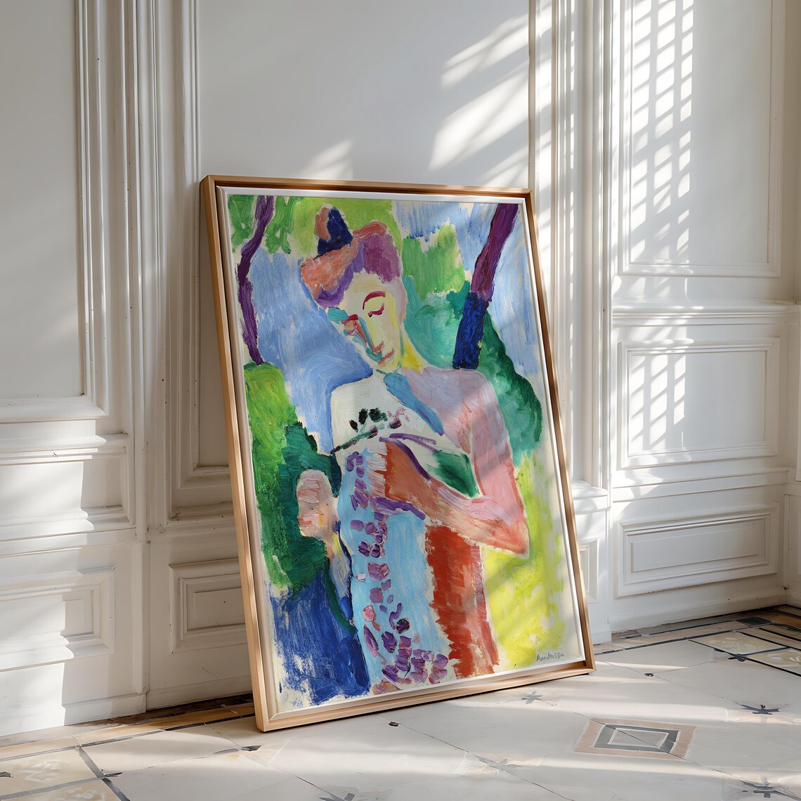 Henri Matisse Style Fauvist Woman with Patterned Cloth Figurative Art Poster - Image 5