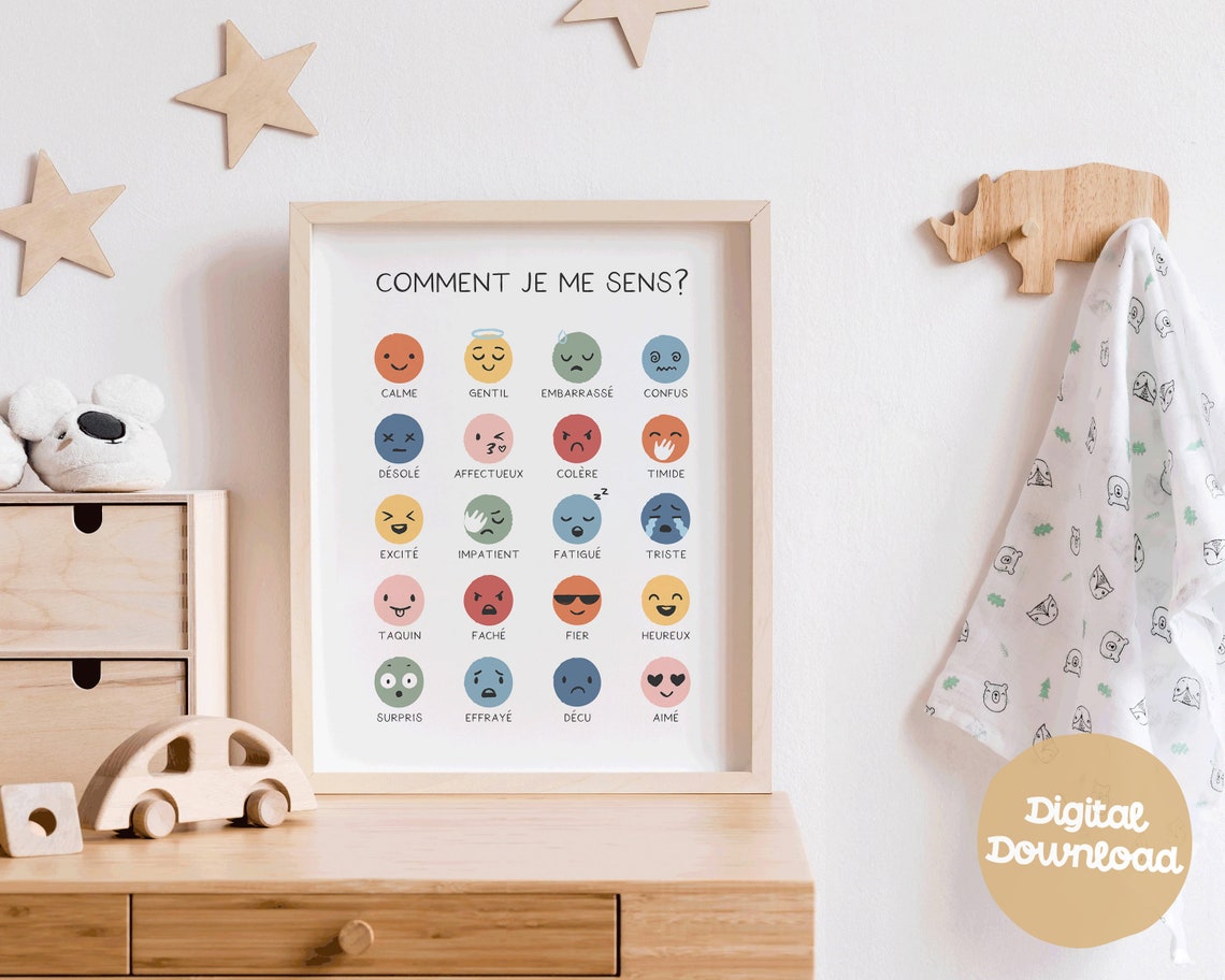 Comment Je Me Sens French Feelings Chart Kids Emotions Poster - Image 3