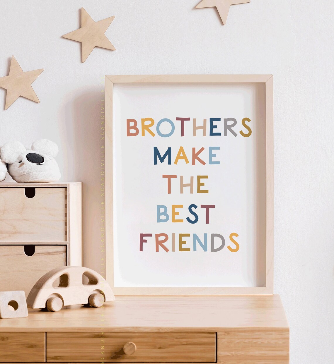 Brothers Make The Best Friends Print Kids Room Print Neutral Kids Room Decor Brothers Kids Room Art Kids Wall Art - Image 3
