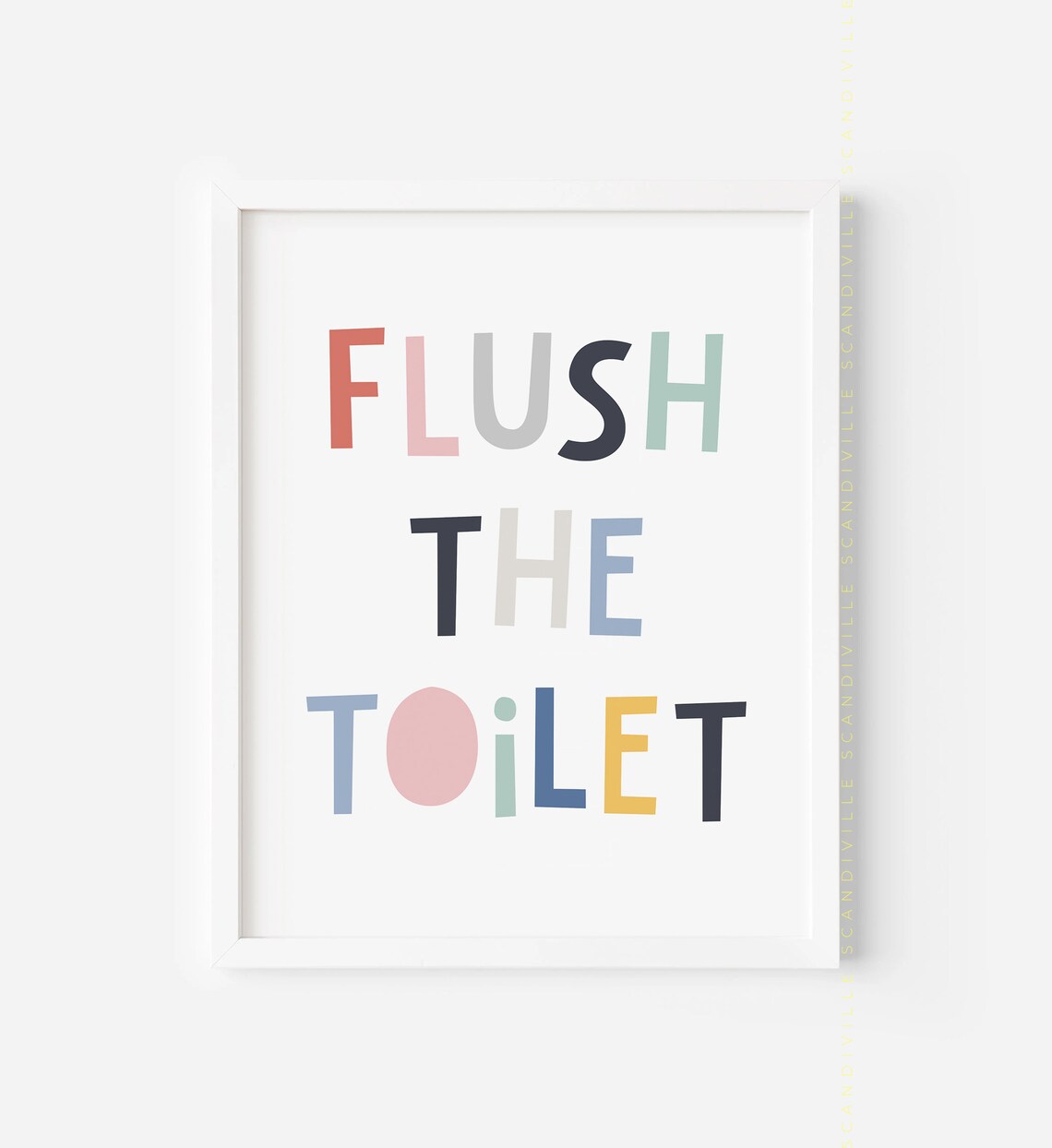 Hang Your Towel Colorful Playful Kids Bathroom Sign Poster Decor - Image 3