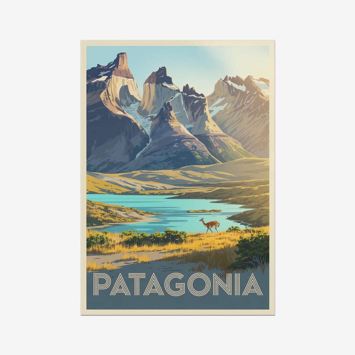 Torres Del Paine Vintage Travel Poster Art Print