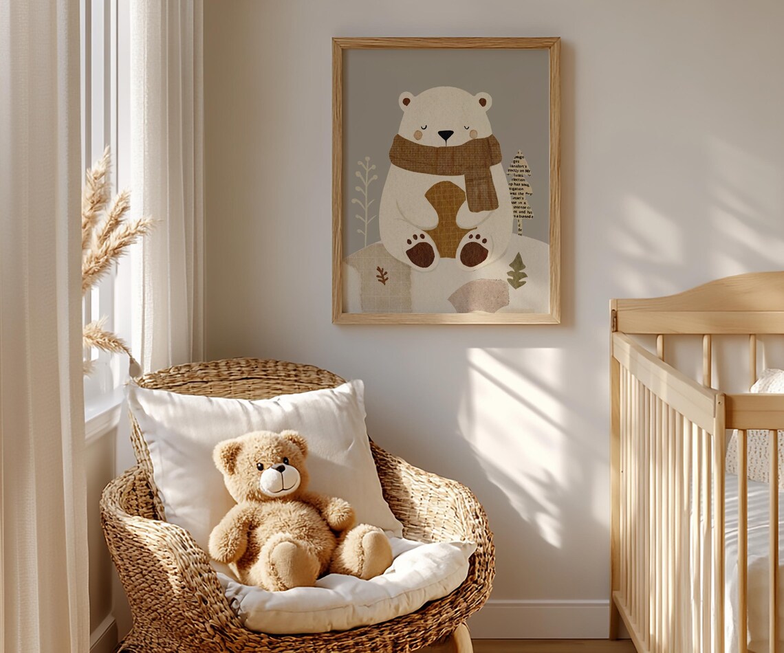 Cute Polar Bear Nursery Poster, Kids Room Decor - Image 2