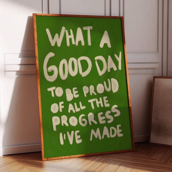 Typography Poster Print 70s Positive Quote Wall Trendy Art Gift Living Room Retro