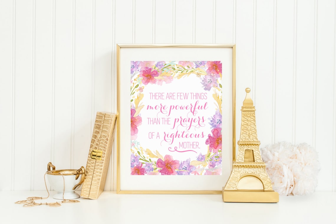 Righteous Mother Prayers Inspirational Quote Art Print