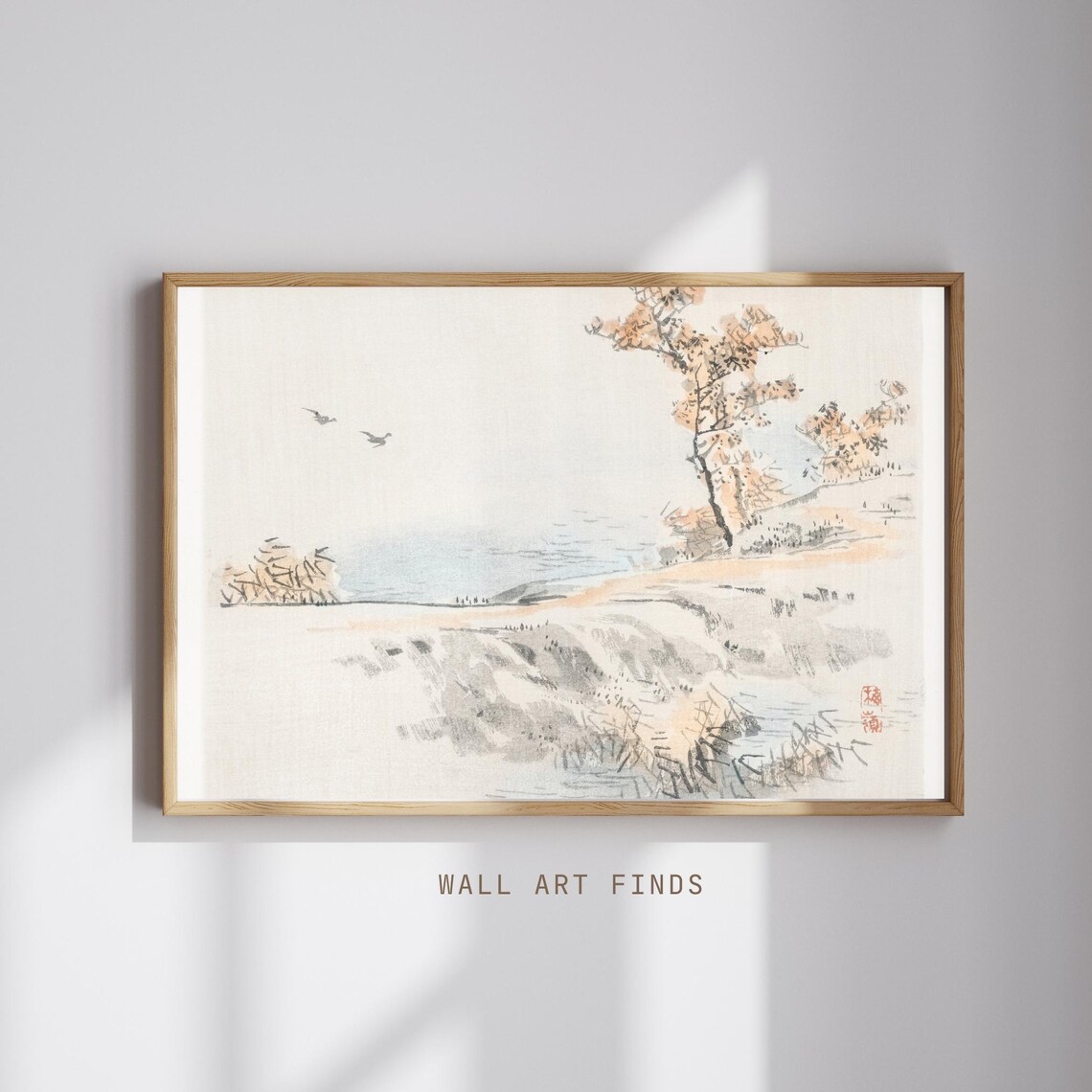 Kono Bairei Quiet Coast Japanese Sumi Ink Painting Zen Sea Poster