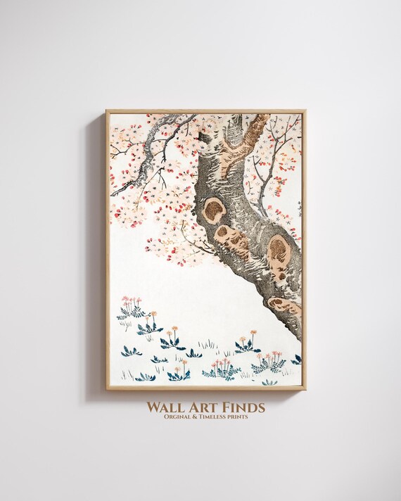 Hokusai Cherry Blossom Tree Vintage Japanese Spring Art Poster
