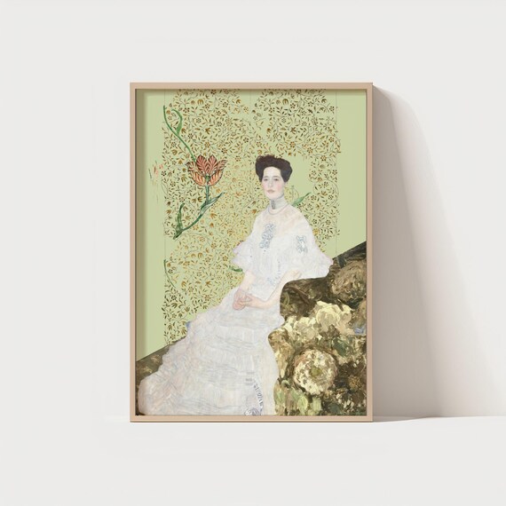 Art Nouveau Woman Wall Klimtinspired Feminine Portrait Print Vintage Style 300 Dpi