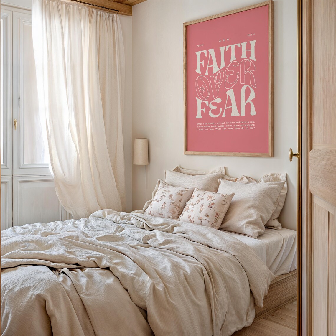 Faith Over Fear Christian Quote Art Print - Image 4